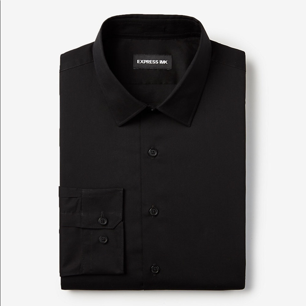 Express 1MX Easycare Extra Slim black shirt NWT